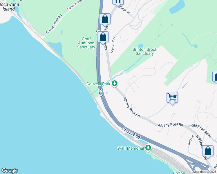 map of restaurants, bars, coffee shops, grocery stores, and more near 1320 Albany Post Road in Croton-on-Hudson