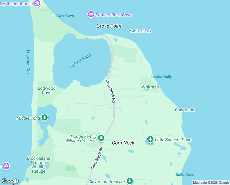 map of restaurants, bars, coffee shops, grocery stores, and more near 751 Corn Neck Road in New Shoreham