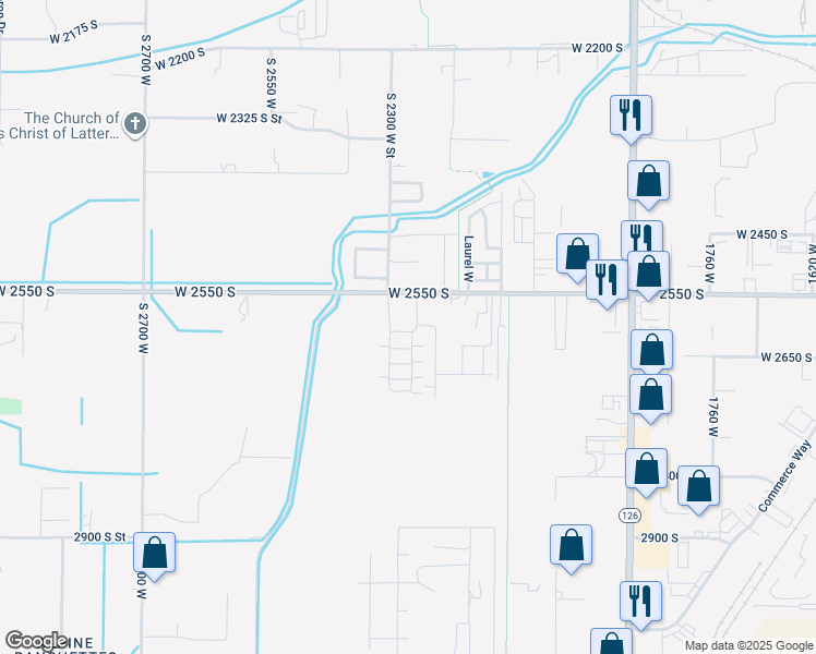 map of restaurants, bars, coffee shops, grocery stores, and more near 2287 West 2625 South in Ogden
