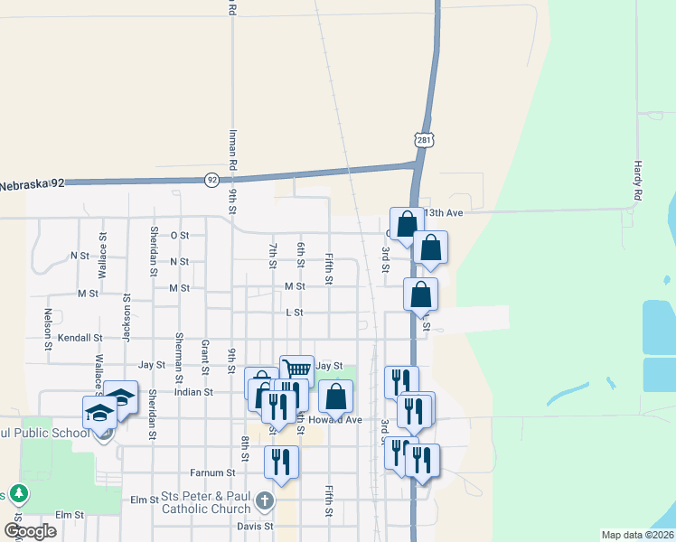 map of restaurants, bars, coffee shops, grocery stores, and more near 1317 5th Street in Saint Paul