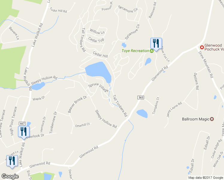 map of restaurants, bars, coffee shops, grocery stores, and more near Tall Timbers Road in Sussex