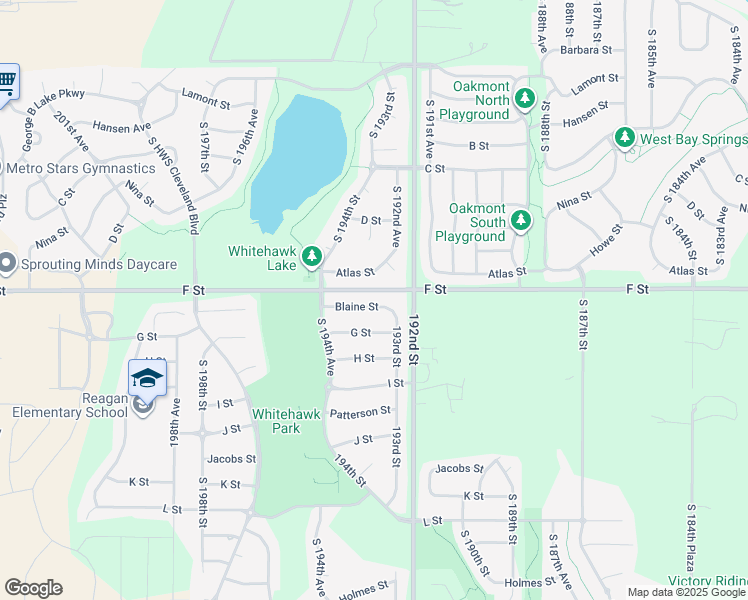 map of restaurants, bars, coffee shops, grocery stores, and more near 19333 Blaine Street in Omaha
