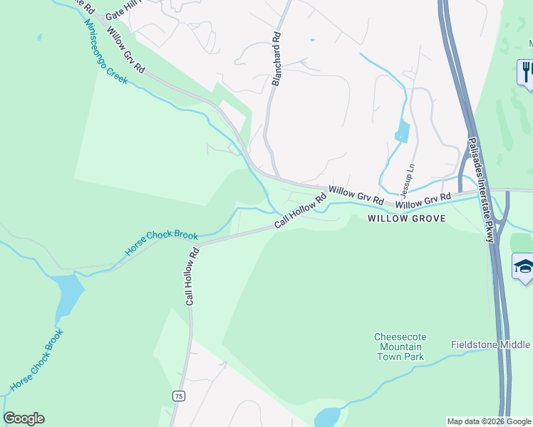 map of restaurants, bars, coffee shops, grocery stores, and more near 411 Call Hollow Road in Rockland County