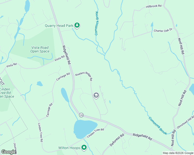 map of restaurants, bars, coffee shops, grocery stores, and more near 68 Keelers Ridge Road in Wilton