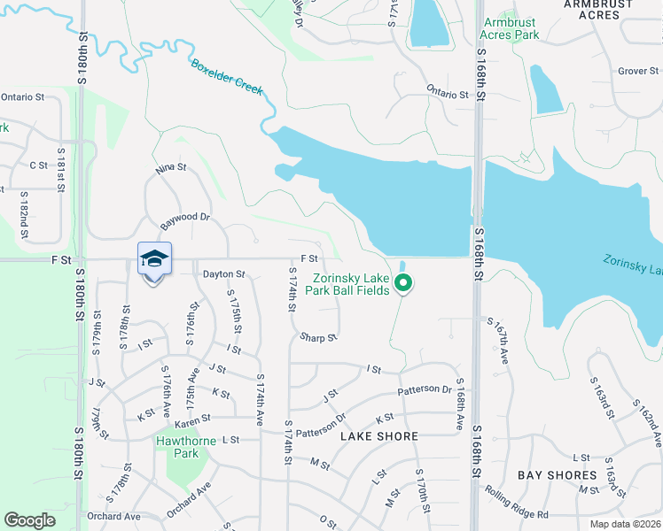 map of restaurants, bars, coffee shops, grocery stores, and more near 4120 South 173rd Street in Omaha