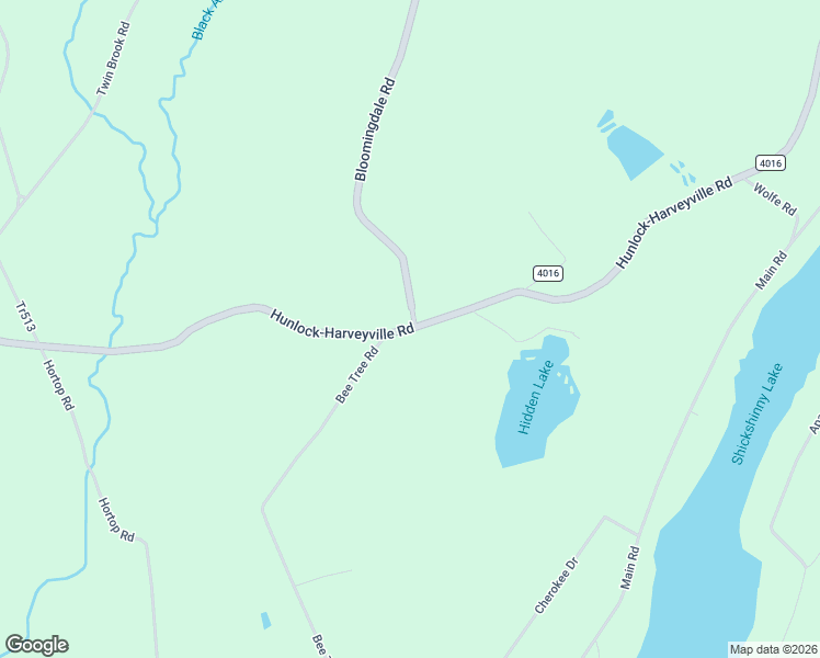 map of restaurants, bars, coffee shops, grocery stores, and more near Hunlock-Harveyville Road in Shickshinny