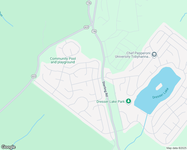 map of restaurants, bars, coffee shops, grocery stores, and more near 9265 Westwood Drive in Tobyhanna