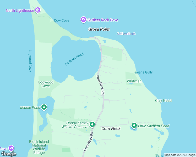 map of restaurants, bars, coffee shops, grocery stores, and more near 1722 Corn Neck Road in New Shoreham