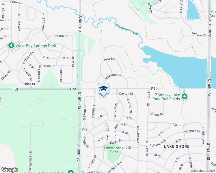 map of restaurants, bars, coffee shops, grocery stores, and more near 4015 South 177th Street in Omaha
