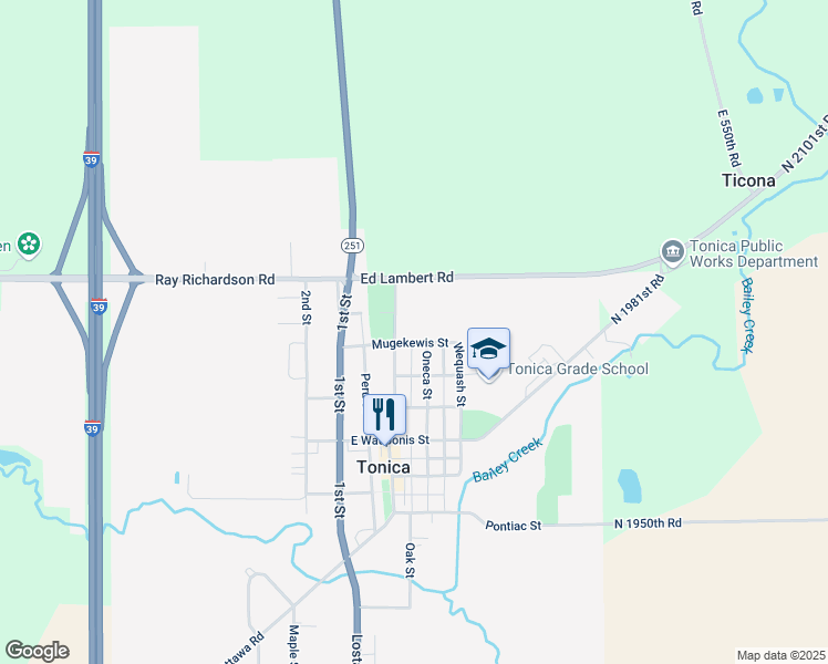 map of restaurants, bars, coffee shops, grocery stores, and more near 307 Mugekewis Street in Tonica