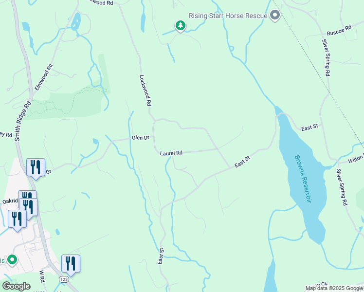 map of restaurants, bars, coffee shops, grocery stores, and more near 7 Laurel Road in South Salem