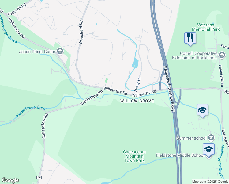 map of restaurants, bars, coffee shops, grocery stores, and more near 510 Gate Hill Coop Road in Stony Point