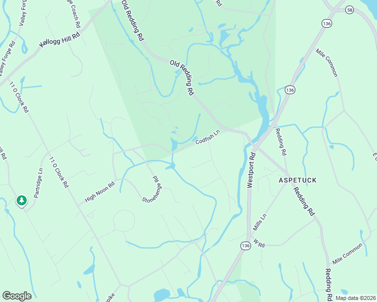 map of restaurants, bars, coffee shops, grocery stores, and more near 22 Codfish Lane in Weston