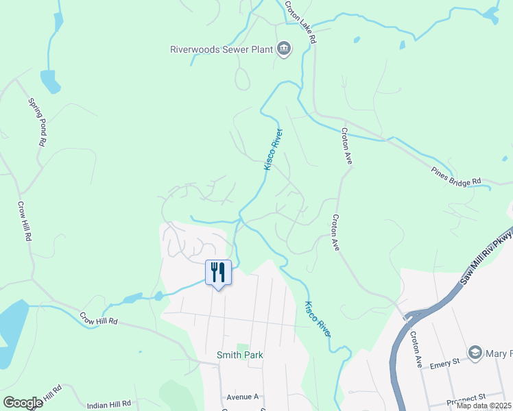 map of restaurants, bars, coffee shops, grocery stores, and more near 117 Woodridge Road in Mount Kisco