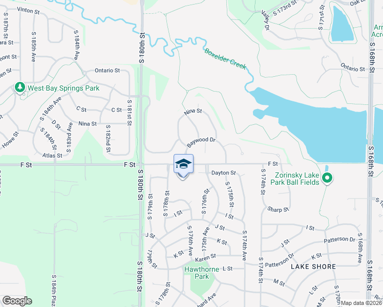 map of restaurants, bars, coffee shops, grocery stores, and more near 4015 South 177th Street in Omaha