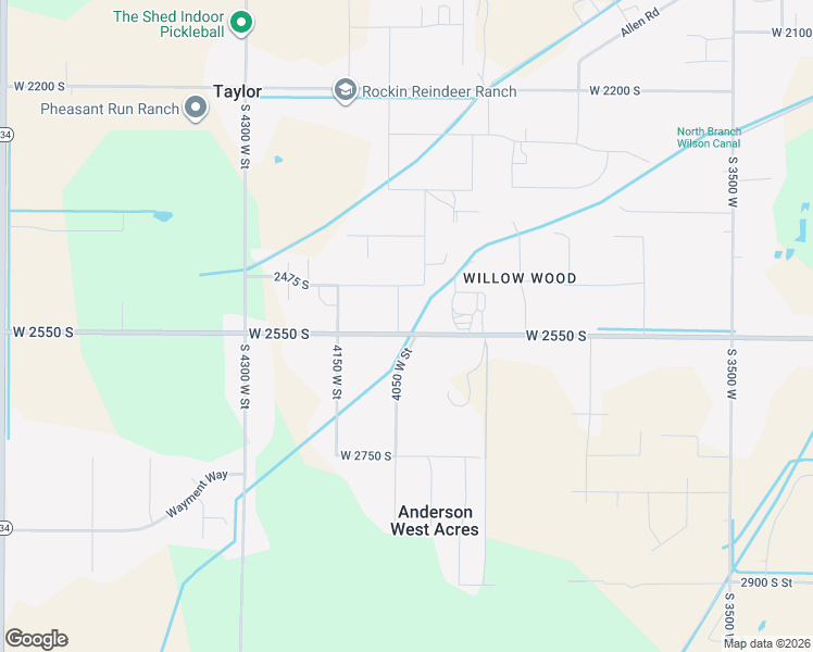map of restaurants, bars, coffee shops, grocery stores, and more near 4030 West 2550 South in Ogden