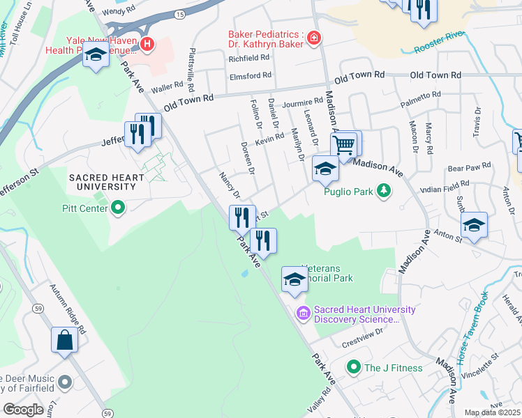 map of restaurants, bars, coffee shops, grocery stores, and more near 320 Eckart Street in Bridgeport