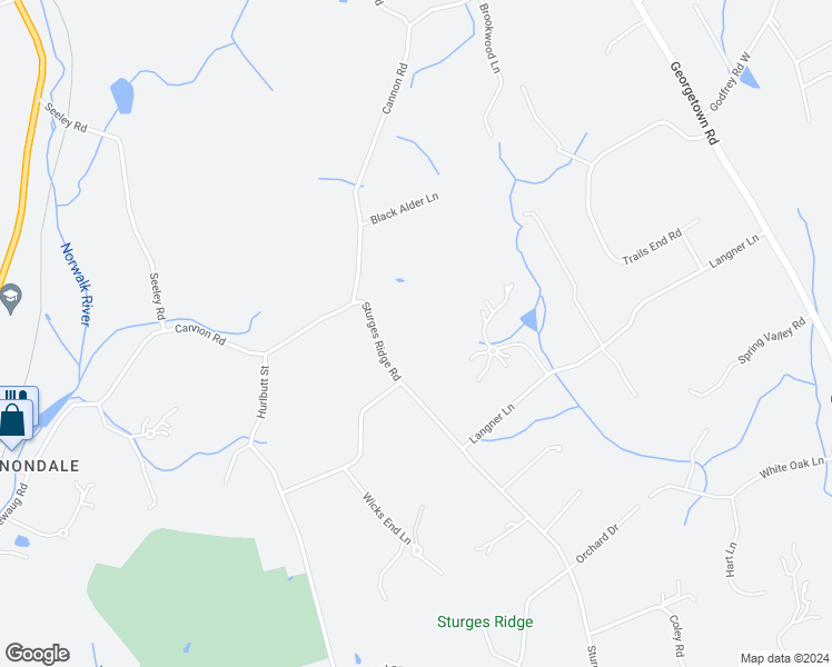 map of restaurants, bars, coffee shops, grocery stores, and more near 388 Sturges Ridge Road in Wilton