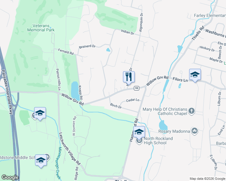map of restaurants, bars, coffee shops, grocery stores, and more near 310 Gate Hill Coop Road in Stony Point