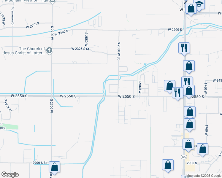 map of restaurants, bars, coffee shops, grocery stores, and more near 2496 South 2355 West in West Haven