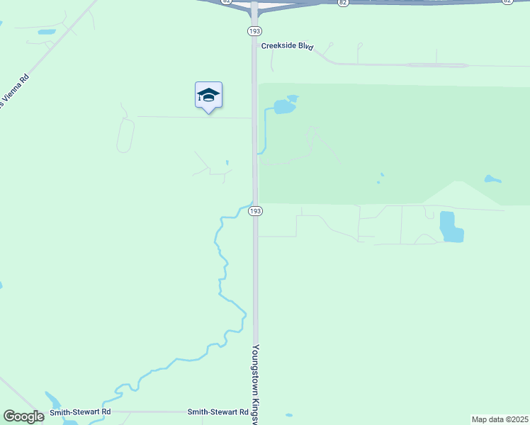 map of restaurants, bars, coffee shops, grocery stores, and more near 893 Youngstown Kingsville Road Southeast in Trumbull County