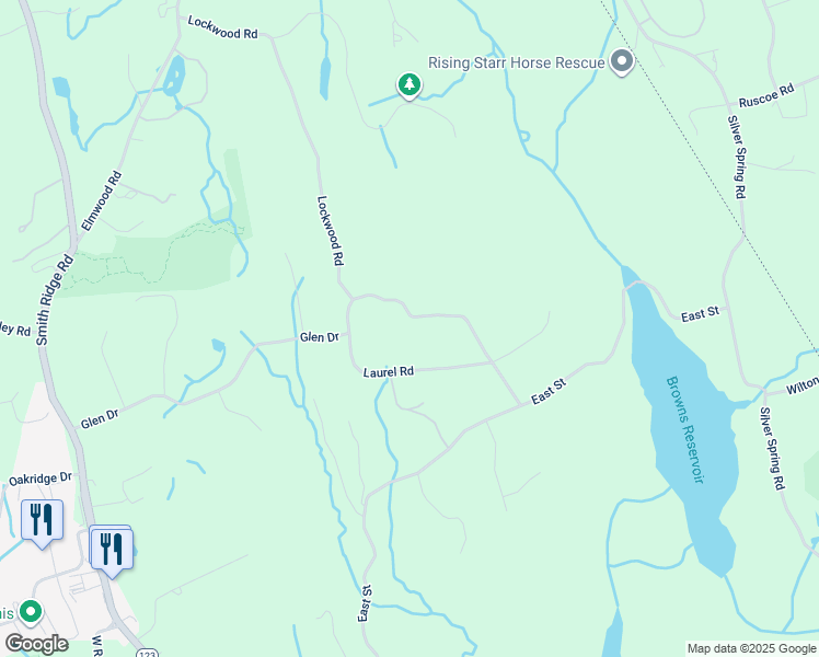 map of restaurants, bars, coffee shops, grocery stores, and more near 7 Laurel Road in South Salem