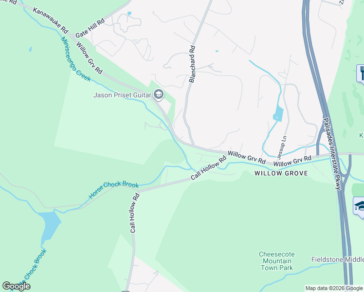map of restaurants, bars, coffee shops, grocery stores, and more near 567 Gate Hill Coop Road in Stony Point