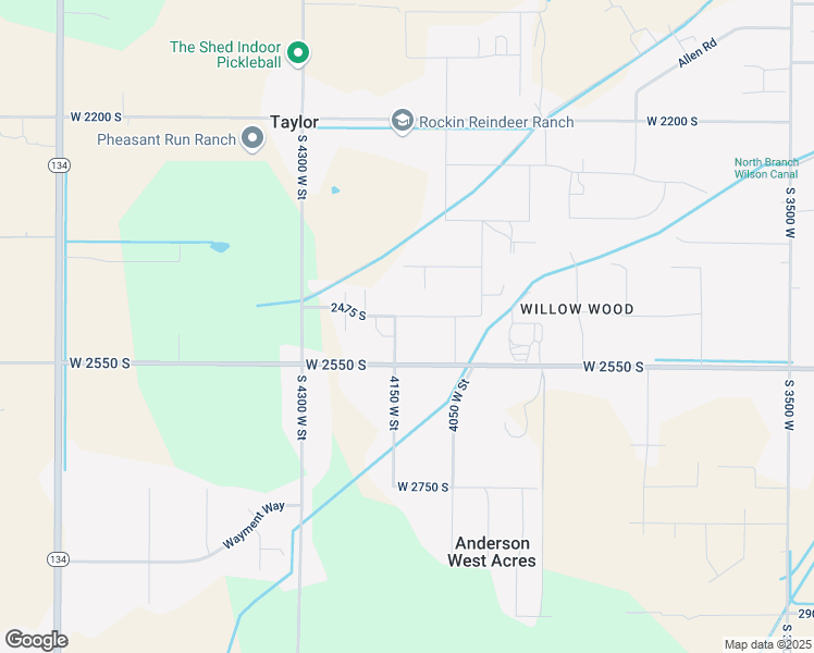map of restaurants, bars, coffee shops, grocery stores, and more near 2494 4150 West Street in Ogden