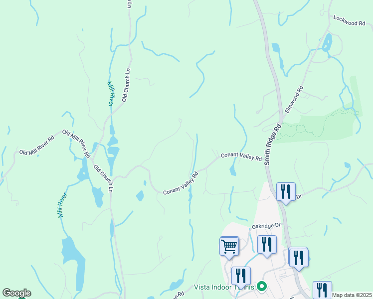 map of restaurants, bars, coffee shops, grocery stores, and more near 43 Conant Valley Road in Pound Ridge