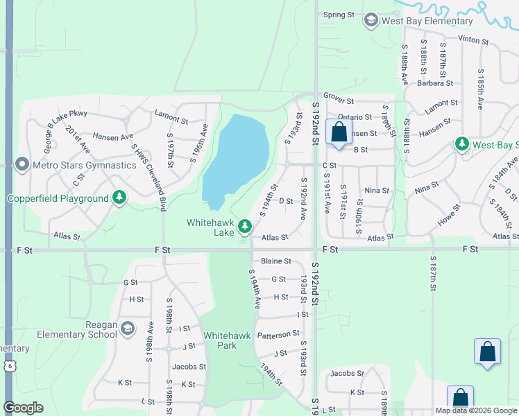 map of restaurants, bars, coffee shops, grocery stores, and more near 3912 South 194th Street in Omaha