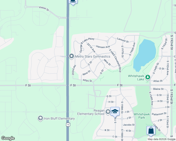 map of restaurants, bars, coffee shops, grocery stores, and more near 20208 Nina Street in Omaha