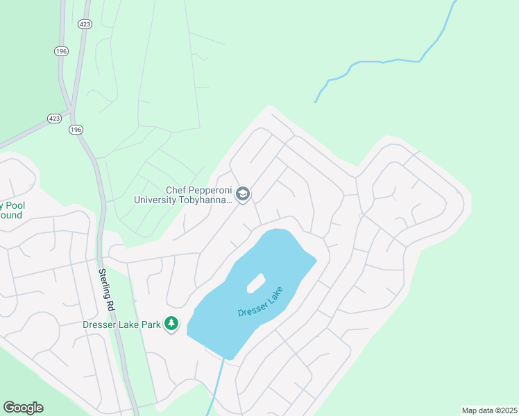 map of restaurants, bars, coffee shops, grocery stores, and more near 2912 Fairhaven Drive in Tobyhanna