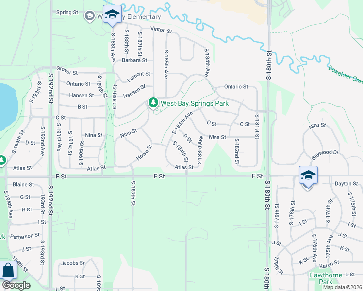 map of restaurants, bars, coffee shops, grocery stores, and more near 3919 South 184th Street in Omaha