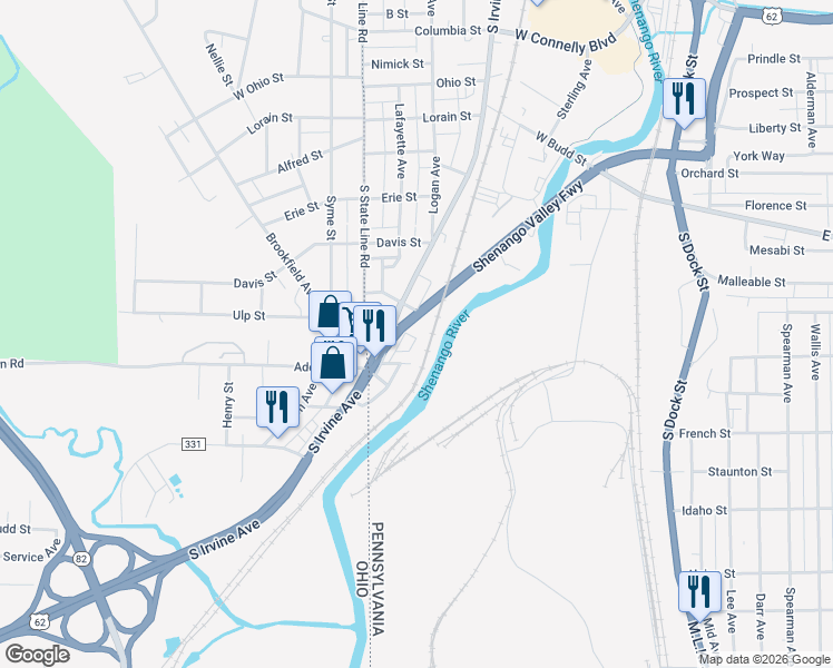 map of restaurants, bars, coffee shops, grocery stores, and more near 446 Weaver Way in Sharon