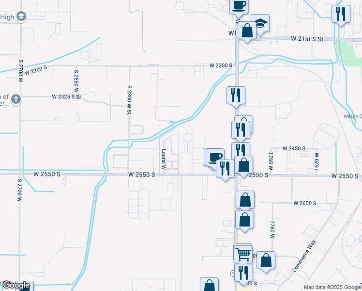 map of restaurants, bars, coffee shops, grocery stores, and more near 2452 Andover Street in West Haven