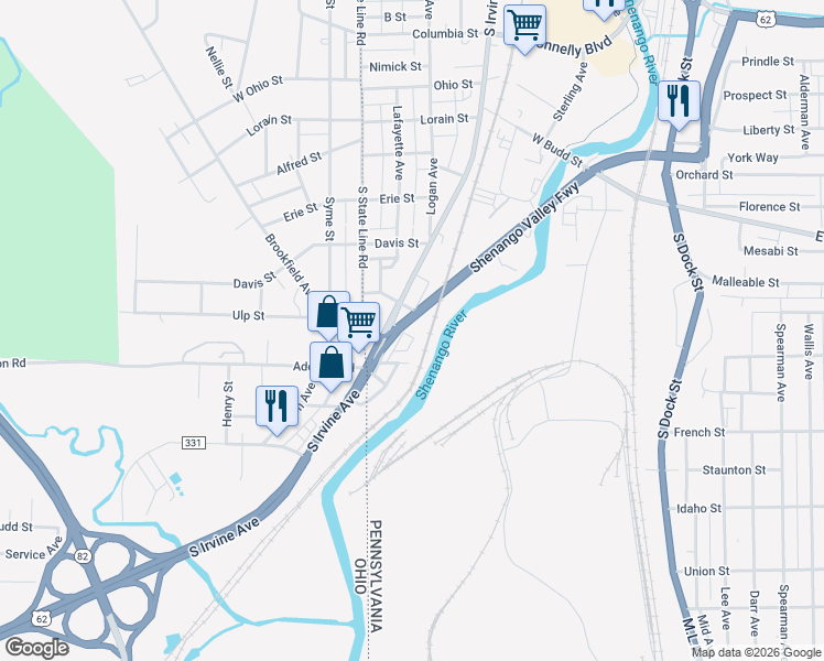 map of restaurants, bars, coffee shops, grocery stores, and more near 446 Weaver Way in Sharon