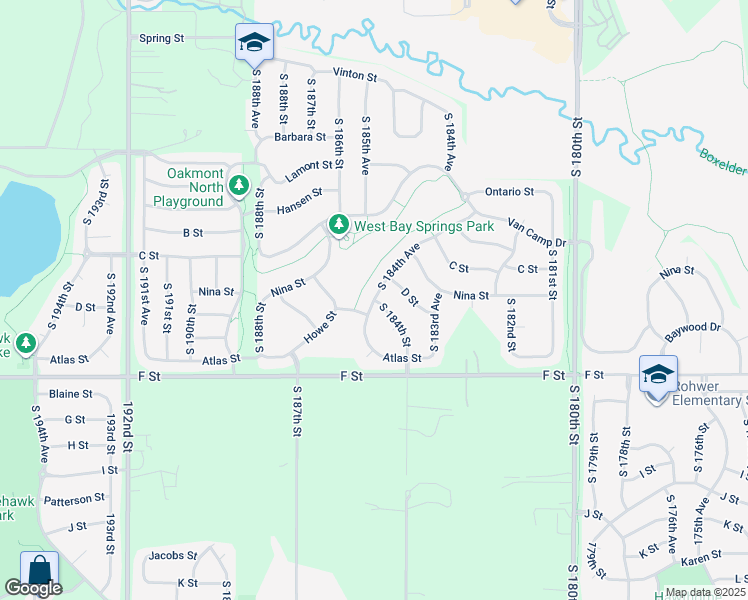 map of restaurants, bars, coffee shops, grocery stores, and more near 2302 South 184th Street in Omaha