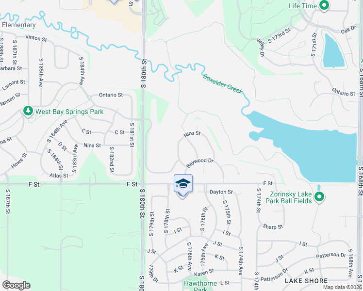 map of restaurants, bars, coffee shops, grocery stores, and more near 3882 South 177th Avenue in Omaha