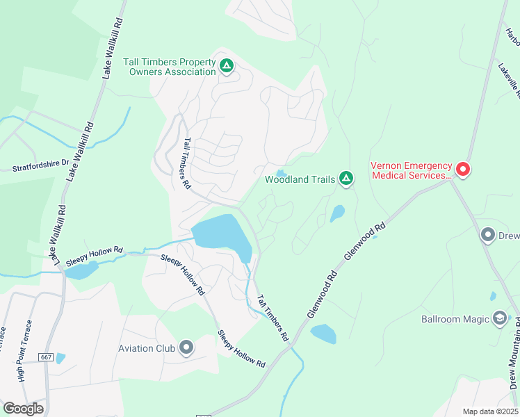 map of restaurants, bars, coffee shops, grocery stores, and more near Tall Timbers Road in Sussex