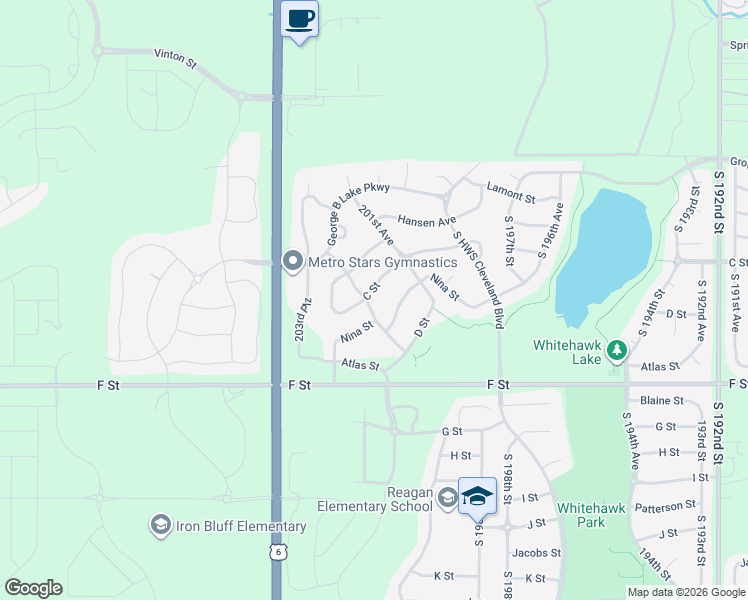 map of restaurants, bars, coffee shops, grocery stores, and more near 20208 Nina Street in Omaha