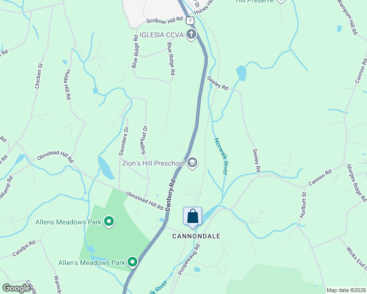 map of restaurants, bars, coffee shops, grocery stores, and more near 481 Danbury Rd in Wilton