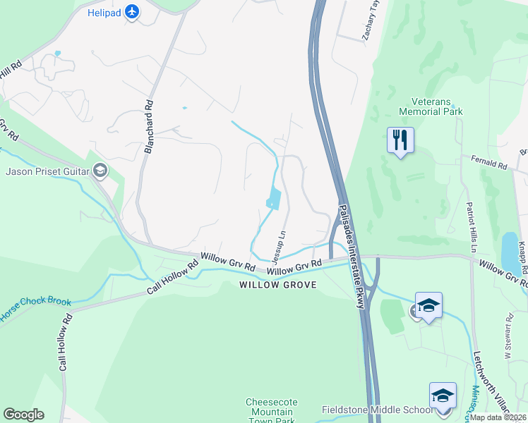 map of restaurants, bars, coffee shops, grocery stores, and more near 19 Margarita Drive in Stony Point