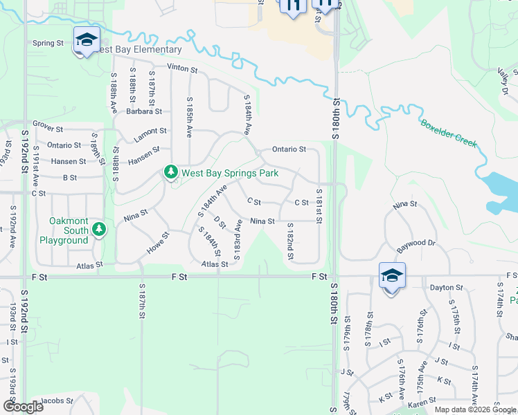 map of restaurants, bars, coffee shops, grocery stores, and more near 18234 C Street in Omaha