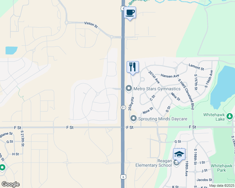 map of restaurants, bars, coffee shops, grocery stores, and more near in Douglas County