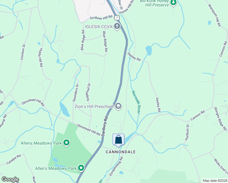 map of restaurants, bars, coffee shops, grocery stores, and more near 481 Danbury Road in Wilton