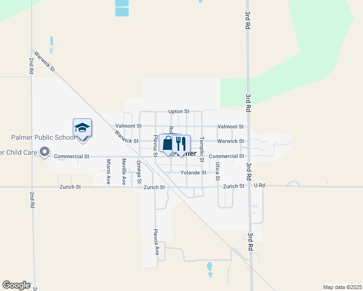 map of restaurants, bars, coffee shops, grocery stores, and more near in Palmer