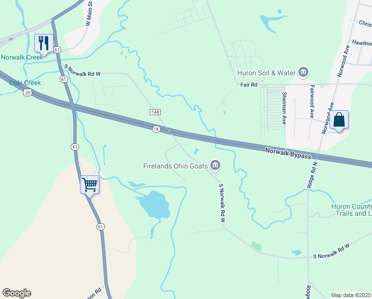 map of restaurants, bars, coffee shops, grocery stores, and more near 1120 South Norwalk Road West in Norwalk