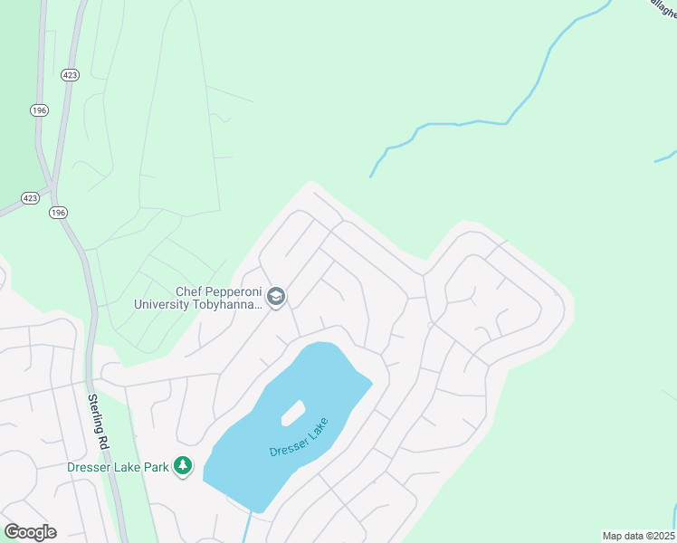 map of restaurants, bars, coffee shops, grocery stores, and more near 2629 Foxledge Drive in Tobyhanna