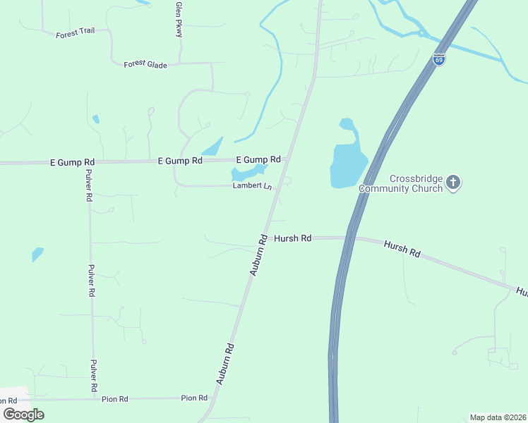 map of restaurants, bars, coffee shops, grocery stores, and more near 14928-15198 Auburn Road in Fort Wayne