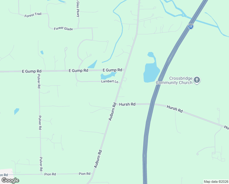 map of restaurants, bars, coffee shops, grocery stores, and more near 14928-15198 Auburn Road in Fort Wayne